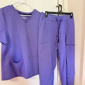 Purple Scrub Set - Top and Bottoms ( xxl top & xlT bottoms )